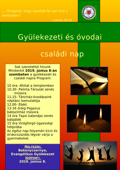 gyülekezeti és óvodai családi nap plakátja